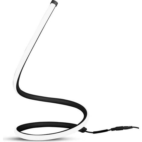 LAMPADA DA TAVOLO LED DI DESIGN DA 20W CON CAVO SPINA EU + INTERRUTTORE CORPO NERO 3000K                 - Luce CALDA (1/5)