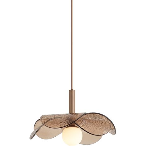 QAZQA Design Pendant Lamp Dark Bronze with Amber Glass - Kemner (1/5)