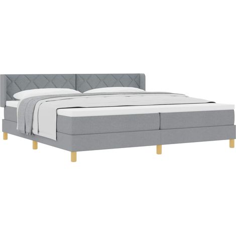 Maison Exclusive - Letto a molle con testiera Grigio chiaro 200 x 200 cm Tessuto (1/5)