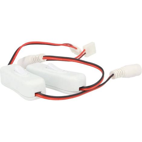 2 PZ Interruttori ON OFF con Connettore 8mm per Striscia LED e DC JACK Femmina 5,5mm x 2,1mm