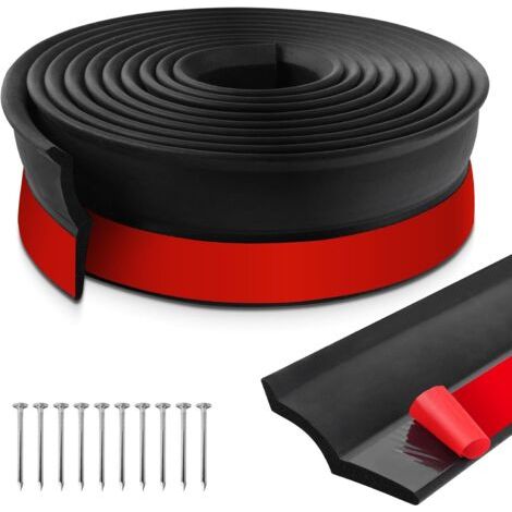 12m Joint de seuil, Bande d'étanchéité, Caoutchouc mousse, Avec clous, Pour porte garage (1/5)