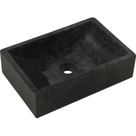 Lavabo de mármol negro 45 x 30 x 12 cm 020002554 (1/5)