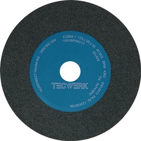 TECWERK Schleifbockscheibe Ø175xB25x32mm 36 Form A NK,, TECWERK (1/2)