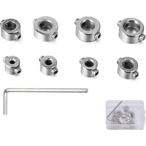 Lot de 9 bagues de butée de profondeur - Régulateur de position - Anneau de positionnement - Localisateur HSS - Limiteur de profondeur - Chevilles 3-12 mm (1/5)