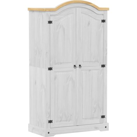 Garde-robe Corona blanc 102x52x186 cm bois de pin massif (1/5)