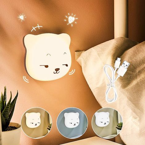 Veilleuse LED pour enfants, lampe tactile de 3 m pour chambre de bébé, lampe de chevet avec lumières jaunes et blanches (1/3)
