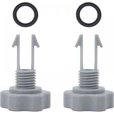 Lot de 2 soupapes de décharge d'air et joint torique de rechange pour pompe de filtration Intex 10460 10264 (1/4)