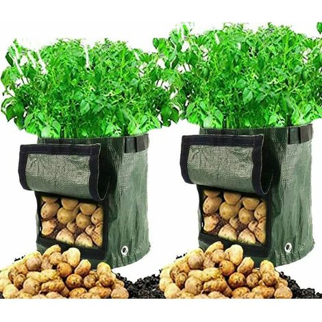 VURAHOME -2 X Sac de Plantation Grand, 50 L, 34 X 35 cm, Sacs de Plantation pour Pommes De Terre, Carottes, Fraises Fraise Grow Bag (1/5)