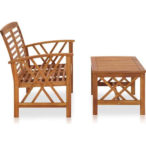 Set Divani da Giardino 2 pz Salotto da Giardino in Legno Massello di Acacia (1/5)