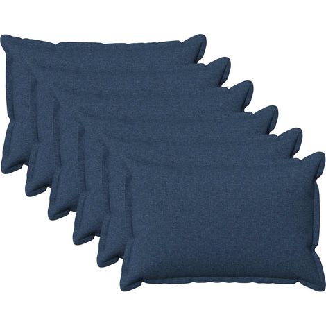 Cushion with Pillow HOUTEN 6 pcs Blue Faux Linen vidaXL (1/5)