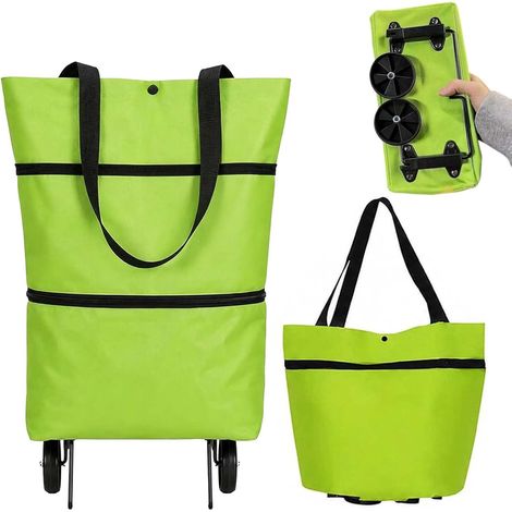 Sac de courses pliable avec roulettes - (1/5)