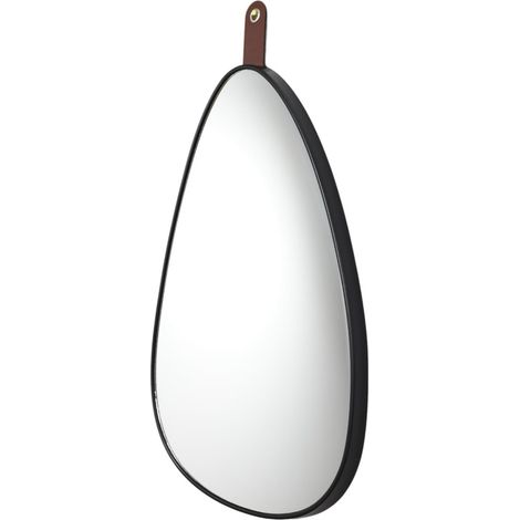 Miroir Avec Lanière "Chicago" 60cm Noir