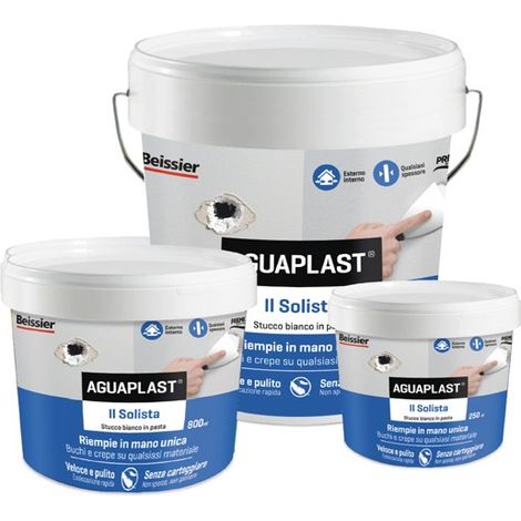 Aguaplast il solista stucco leggero in pasta per riempire buchi e crepe formato 250 ml - confezione 1