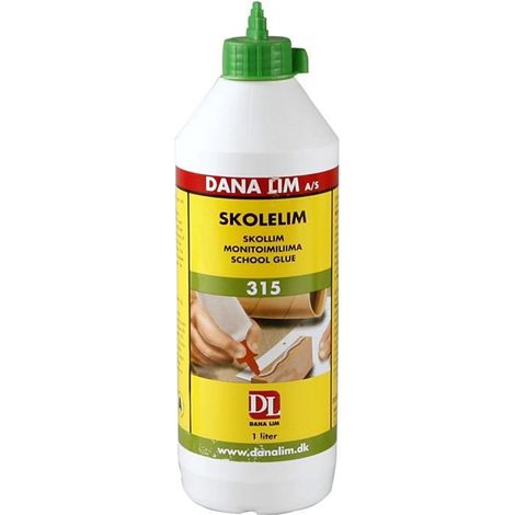 Colle blanche à base d'eau Dana - pour papier, textile et bois - transparente et puissante - diluable à l'eau - lavable. réf 39004