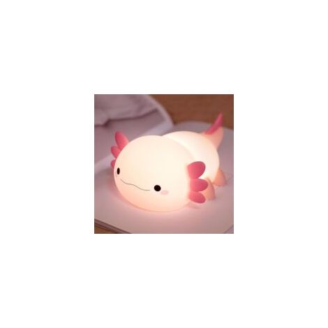 Axolotl-Nachtlicht für Kinder, dimmbares Silikon-Tier-Nachtlicht, wiederaufladbares Baby-Nachtlicht mit Touch-Funktion, Babyzimmer-Dekoration - Crezuo