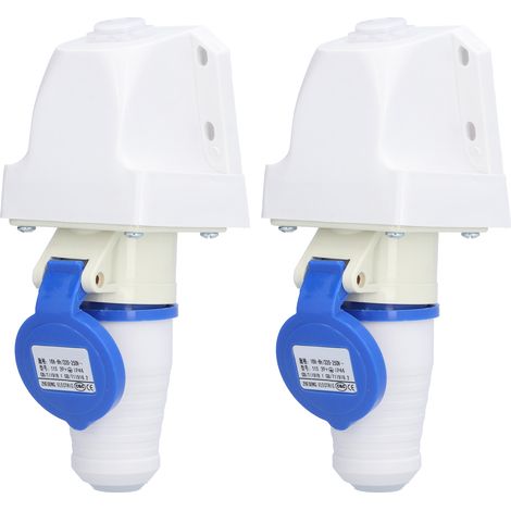 Lot de 2 prises industrielles à 3 broches circulaires, accessoires d'alimentation 220-250 V 16 A 2P+E