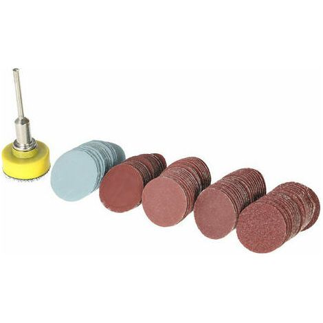 100 Stück 25 mm (1 Zoll) Schleifscheiben, Schleifpapier Körnung 100-3000 mit 1-Zoll-Schleifpad und Polierplatte + 1/8-Zoll-Schaft-Rotationswerkzeug (1/5)