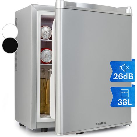 Klarstein Mini Kühlschrank für Zimmer, Mini-Kühlschrank für Getränke, Snacks & Kosmetik, Kleine Minibar, Kühlschrank Klein & Leise, Verstellbare Ablagen, Kleiner Skincar Kühlschrank 6-18°C, 38L