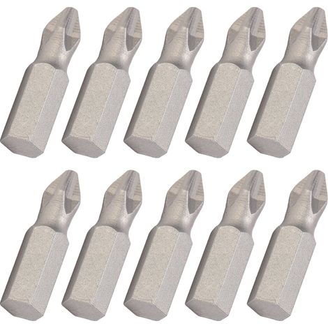 10 embouts de tournevis Phillips de 25 mm en acier allié S2, antidérapants et magnétiques, pour perceuses électriques portatives. (1/5)