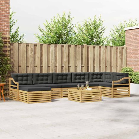 vidaXL Outdoor-Sofagarnitur 8 Stk. Weiß und Anthrazit Polyester (1/5)