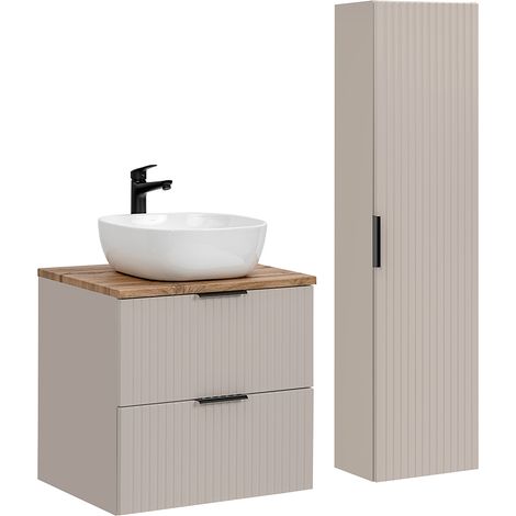 Badmöbel Set mit 60cm Waschtisch, 2-teilig, in Beige, ADELAIDE-56-CASHMERE (1/5)