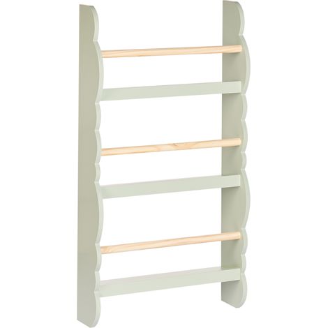 Estantería de pared colgante de madera de pino MDF de 3 baldas para habitación infantil verde claro Rigolet (1/5)
