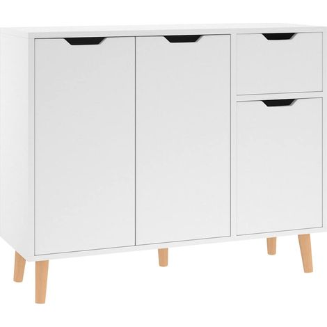 Maison Exclusive - Credenza Bianca 90x30x72 cm in Legno Multistrato (1/5)