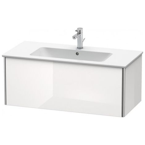 Duravit XSquare Vanity, meuble sous-lavabo mural 101,0 x 47,8 cm, 1 tiroir, pour lavabo ME by Starck 233610, Couleur (avant/corps): Laque brillante blanche - XS407308585