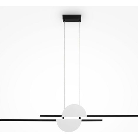 Maytoni Skyline Plafonnier suspendu de bar moderne noir 4000 K 900 lm abat-jour blanc