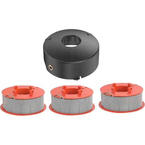 Bobinas automáticas para cortacésped/motocultor, 8 metros de hilo, con tapas (3 bobinas + 1 tapa) (1/5)