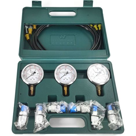 Accessoires pour pelles hydrauliques Boîte de test de pression Manomètre 6 connecteurs (1/5)