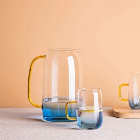 2X Pichet En Verre avec Couvercle, Pichet à Limonade, Pichet à Thé, Carafe En Verre Borosilicaté, pour Chaude et Froide,, Vin, Thé (1/5)