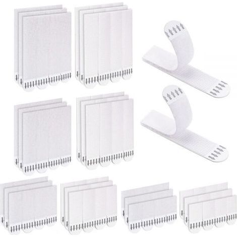 48 Paires Languette Accroche Tableau, Accroche Tableau sans Percer, S/M/L/XL Bandes de Suspension Résistantes à l'Eau Amovibles Fixations pour Accrocher des Cadres, Accrocher Décos de Noël