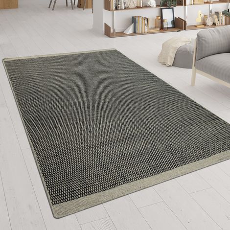 Paco Home Tapis Tissé Main Tissage À Plat Style Scandinave Chiné Motif Tissé Gris 140x200 cm (1/4)