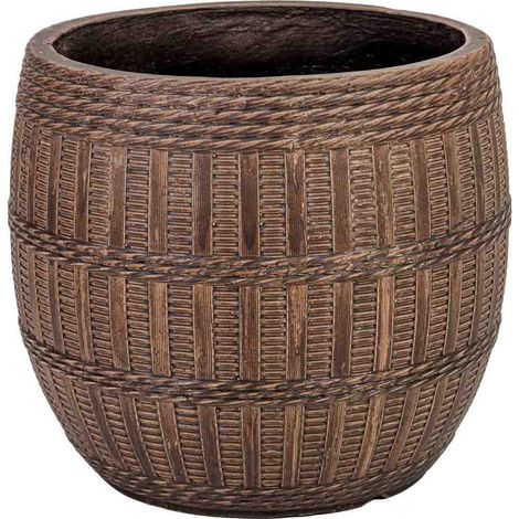 Macetero de fibra de vidrio marrón rojizo 27x27x23,5cm