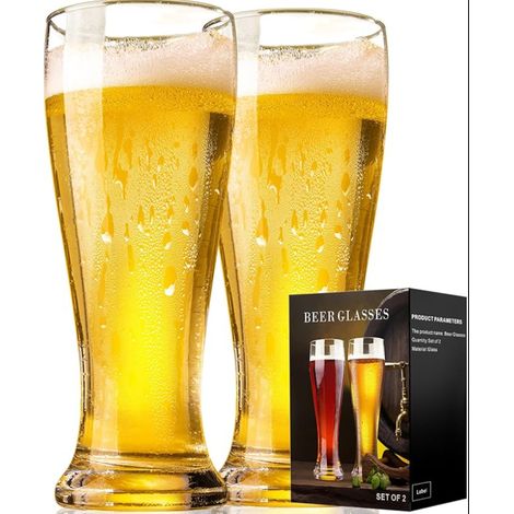 Lot de 2 Verres à Bière - Design Élégant et Robuste pour Dégustation de Bières et Cocktails - Idéal pour Bar et Maison (1/5)