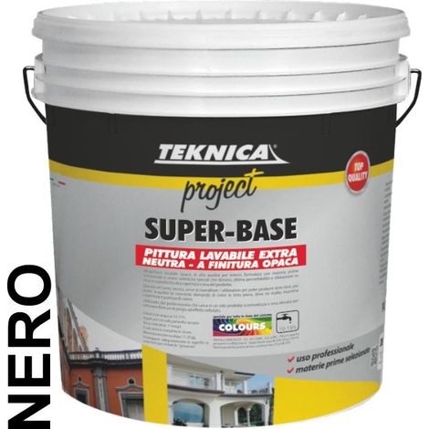 Vernice pittura traspirante lavabile TEKNICA super base colore nero da 13 lt