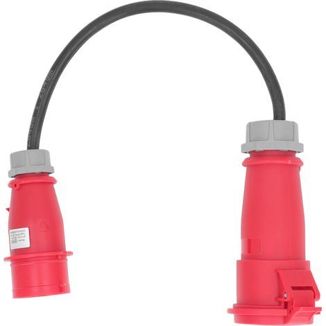 Adaptateur CEE 32 A femelle vers 16 A mâle 5 broches haute intensité, étanche, pour chantiers, camping et jardinage, 220 à 380 V ou 240 à 415 V (1/5)