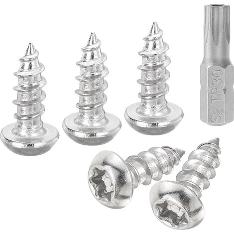 20 Pièces M6 x 12mm Vis à Tête Bombée Torx de Sécurité (Argent) (1/5)