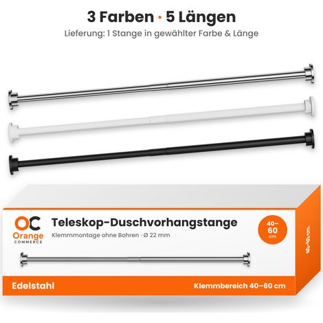 Teleskop Duschvorhangstange zum Klemmen Schwarz 40-60 cm (1/5)