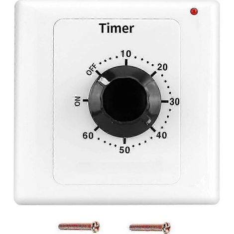 Mechanischer 60-Minuten-Timer, 220-V-15-A-Wechselstromsteckdose, Einbau-Timerschalter mit Drehknopf für elektrische Geräte (1/5)