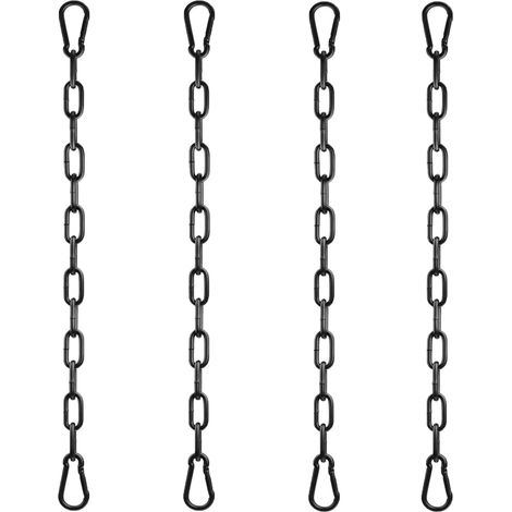 SHINING HOUSE Cadena de extensión para silla colgante, 4 unidades, diámetro de 4 mm, 50 cm, cadena de metal para columpio, con 8 mosquetones para llavero