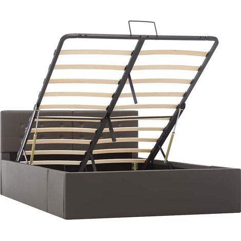 Maison Exclusive - Stauraumbett Hydraulisch Grau Kunstleder 120×2 (1/5)