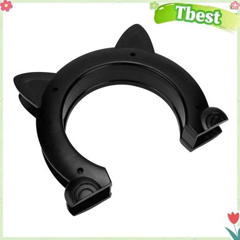 Tbest Porte intérieure pour chat Porte de Chat Porte de Passage de Chat en Plastique Forme de Tête de animalerie chatiere Noire (1/5)