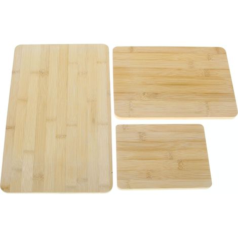 Juego de 3 tablas de cortar de madera y bamb煤 (1/5)