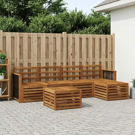 vidaXL Outdoor Sofa Set 6 pcs Natural (1/5)