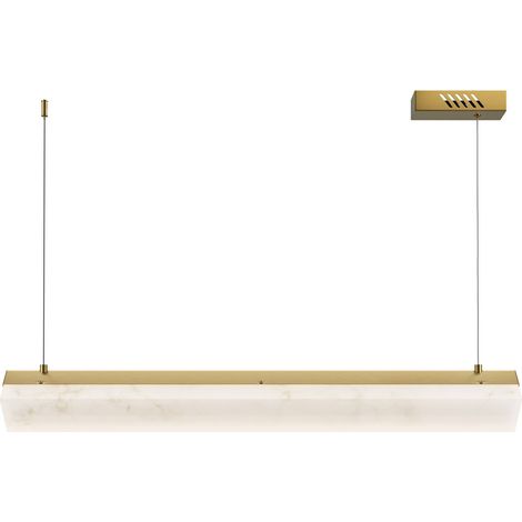 Maytoni Petra Lampadario moderno a sospensione da soffitto in ottone 3000K 2400lm con paralume bianco (1/5)