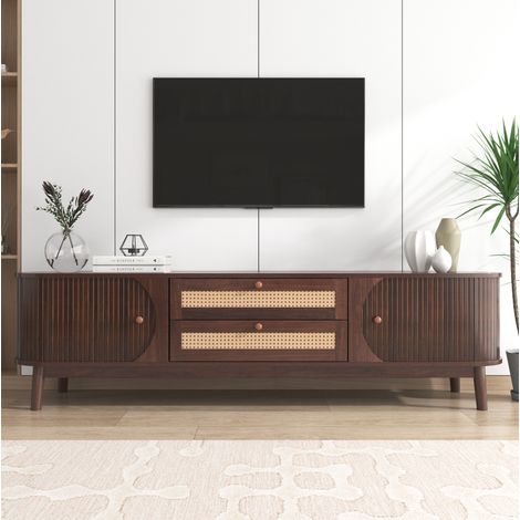 TV Möbel Schrank Schubladen Rattan 170x46x39,5 HAVRYA (1/5)