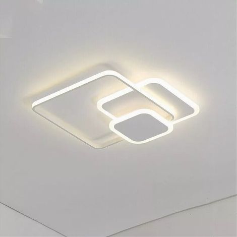 TrAdE Shop Traesio - Plafoniera Luce Naturale Led Quadrata 50w Lampadario Soffitto Bianco Moderno 50057 - (1/5)