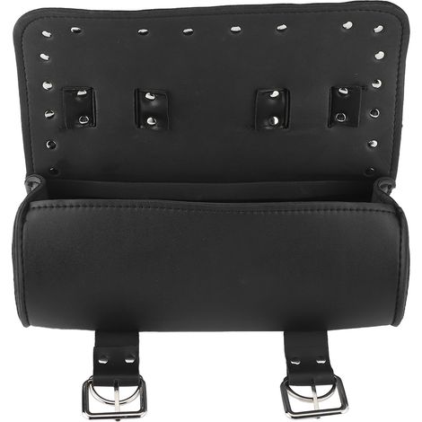 Sacoche moto universelle en simili cuir, bagagerie roulante pour moto, remplacement noir (1/5)